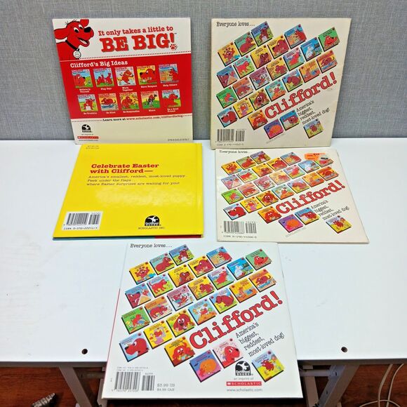 Clifford The Big Red Dog Books Lot 5 Norman Bridwell Scholastic Christmas Easter - Picture 5 of 10
